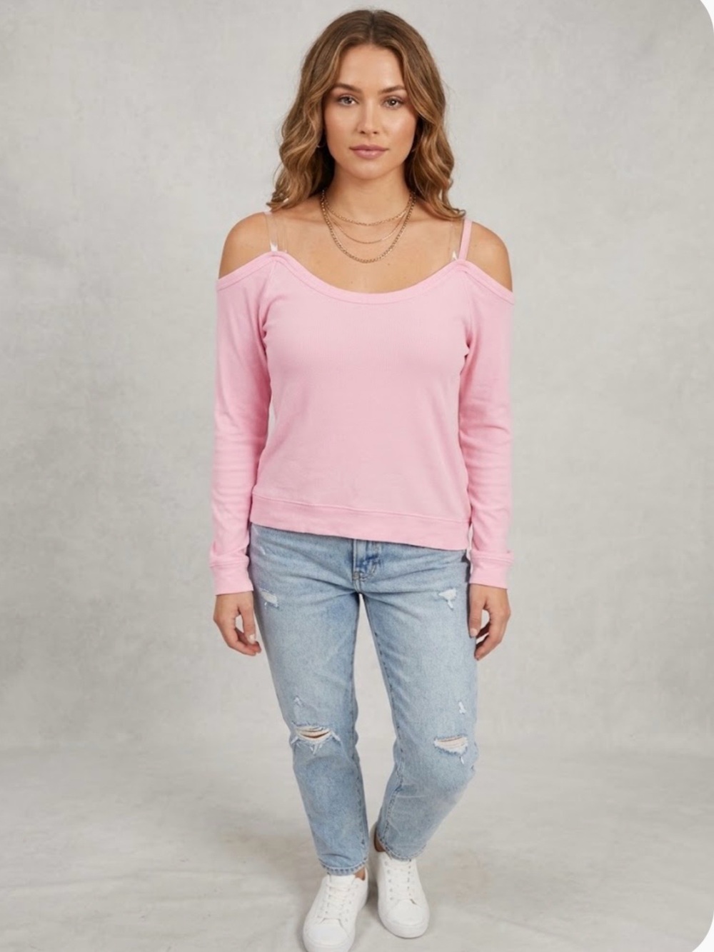 Lilly Pulitzer Light Pink Cold-Shoulder Long Sleeve Top 1148